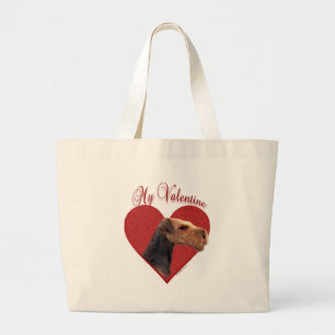 Airedale Valentine Large Tote Bag