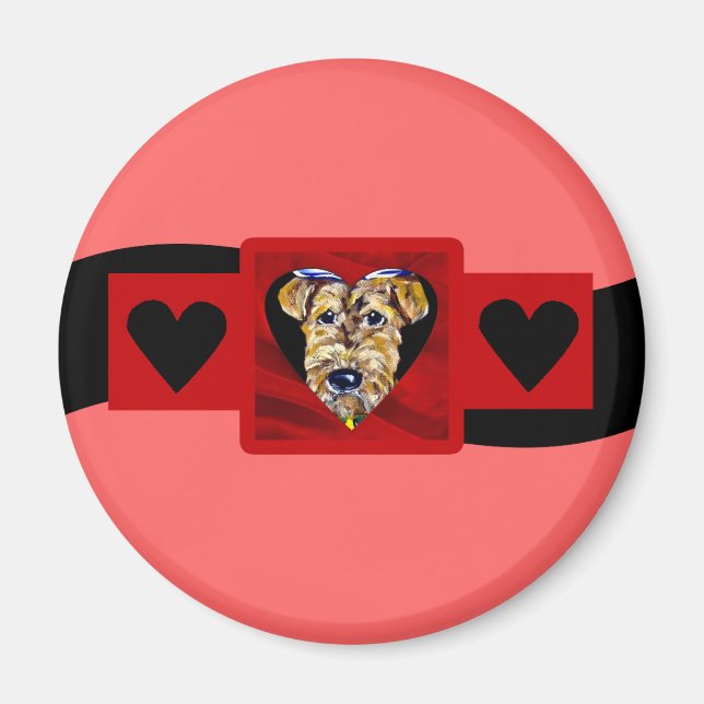 Airedale Valentine Magnet (Front)