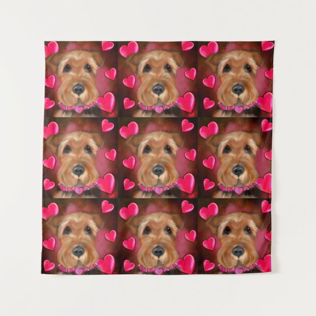 Airedale Valentine Tapestry (Front)