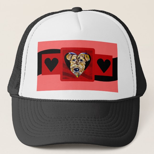 Airedale Valentine Trucker Hat (Front)