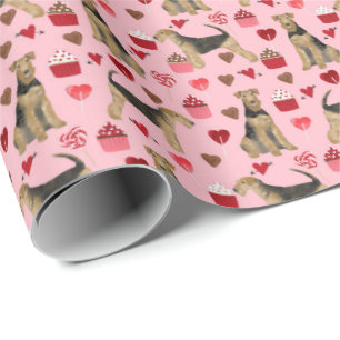 Airedale Valentines Wrapping Paper
