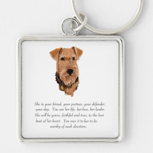 Airedale, Welsh, Lakeland Terrier Keepsake Key Ring