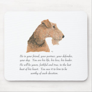 Airedale, Welsh, Lakeland Terrier Keepsake Mouse Mat