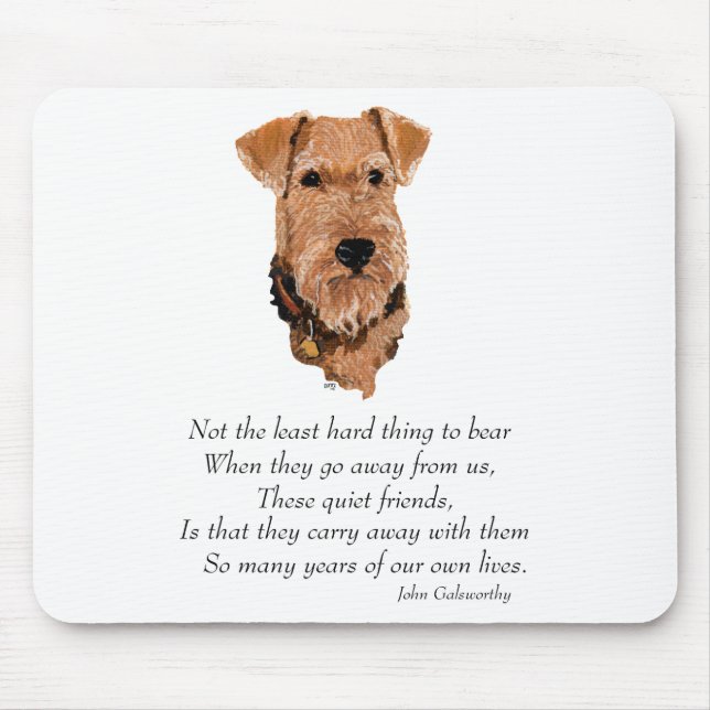 Airedale, Welsh, Lakeland Terrier Keepsake Mouse Mat (Front)