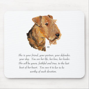 Airedale, Welsh, Lakeland Terrier Keepsake Mouse Mat