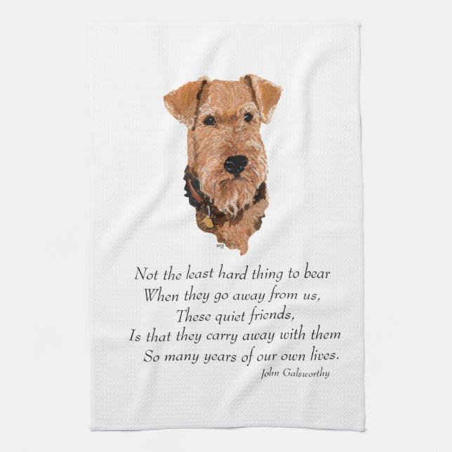 Airedale, Welsh, Lakeland Terrier Keepsake Tea Towel (Vertical)