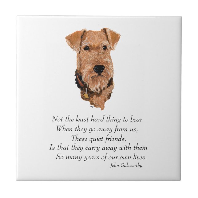 Airedale, Welsh, Lakeland Terrier Keepsake Tile (Front)