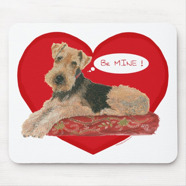 Airedale / Welsh Terrier Valentine Mouse Mat (Front)
