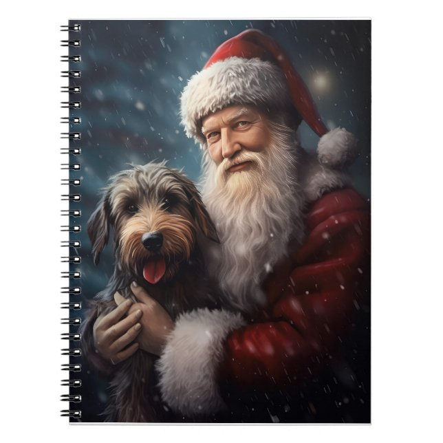 Airedale with Santa Claus Festive Christmas  Notebook (Front)