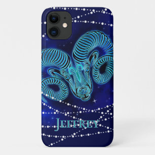 Aires in Dark Blue II iPhone 11 Case