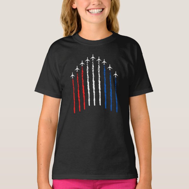 Airforce Flyover 4th Of July T-Shirt (Front)