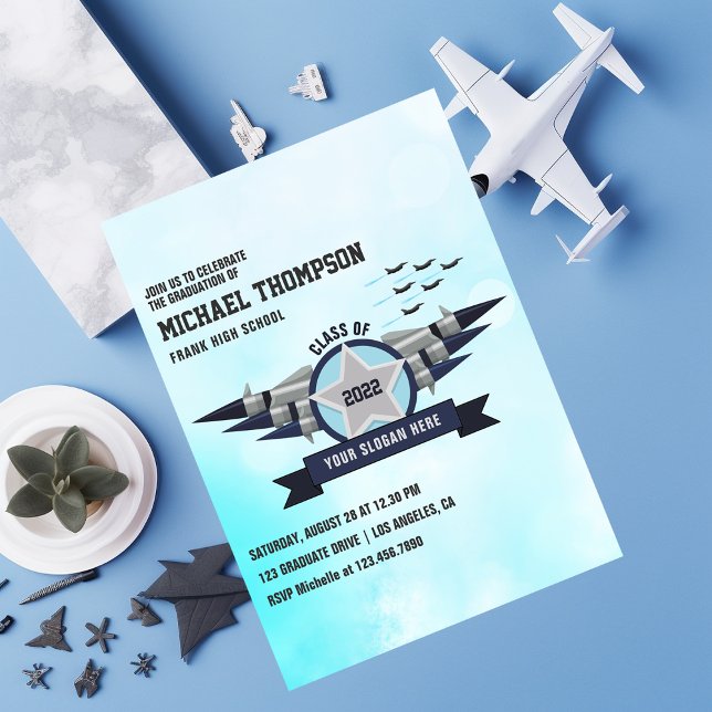 Airforce themed Graduation Party Invitation (Airforce Graduation Party Invitation)