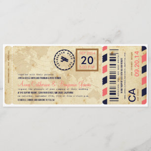 Airline Boarding Pass Ticket Wedding Invitation
