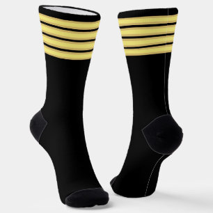 Airline Captain's Epaulette Gold Bands Socks
