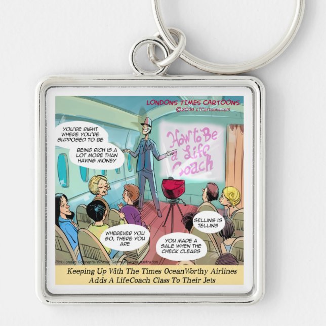 Airline LifeCoach Class Funny Key Ring (Front)