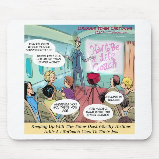 Airline LifeCoach Class Funny Mouse Mat (Front)