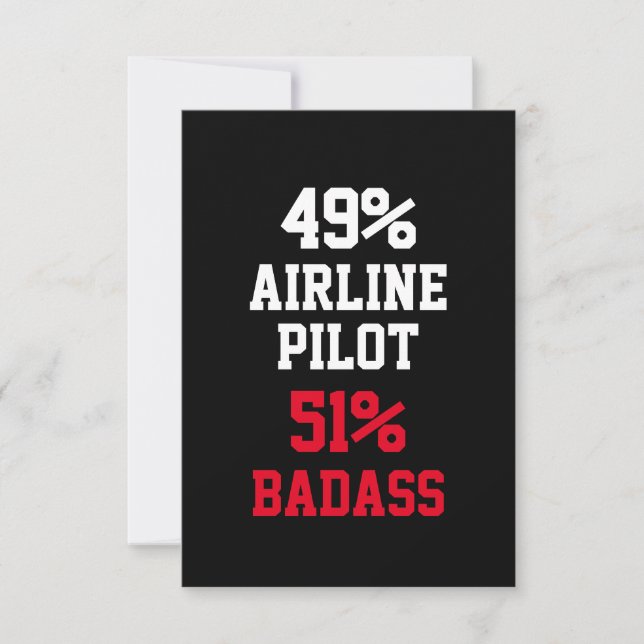 Airline Pilot Badass Card (Front)