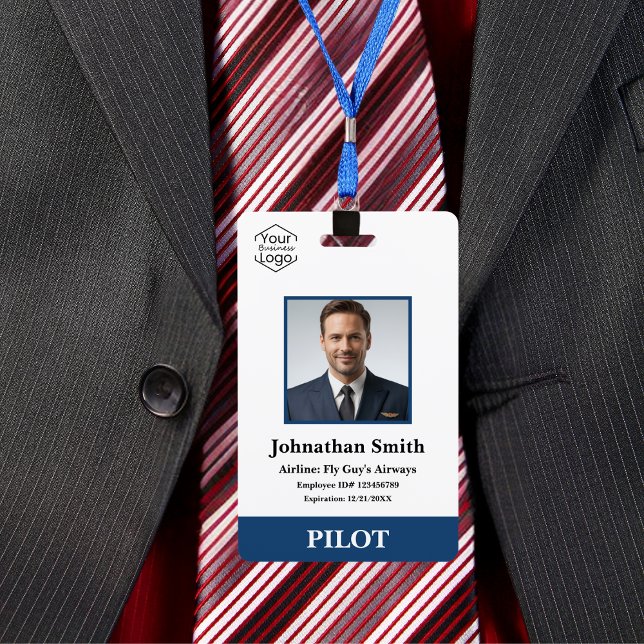 Airline Pilot Company Photo Security ID Logo ID Badge (Creator Uploaded)