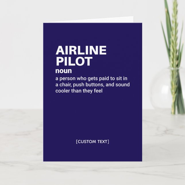Airline Pilot – Funny Definition Card (Front)