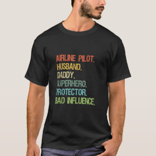 Airline Pilot Husband Daddy Superhero DAD Tank Top