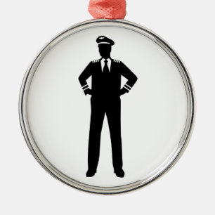 Airline pilot metal tree decoration