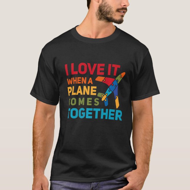 Airline Pilot Pun Plane Comes Together Aircraft Pi T-Shirt (Front)