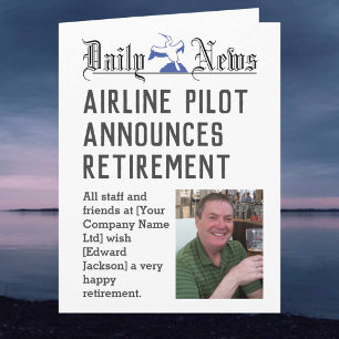 Airline Pilot Retirement Card to Personalise
