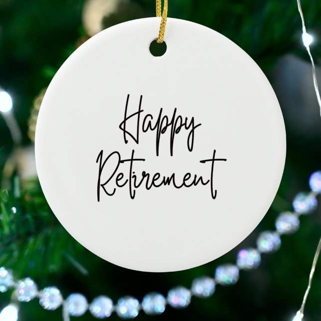 Airline Pilot Retirement Photo Blue Ivory Stripes Ceramic Tree Decoration (Creator Uploaded)