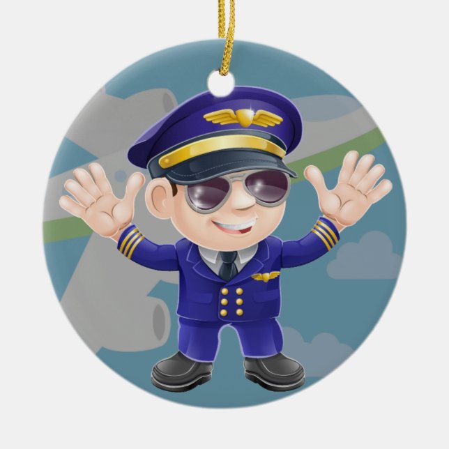 Airline Pilot - SRF Ceramic Tree Decoration (Front)