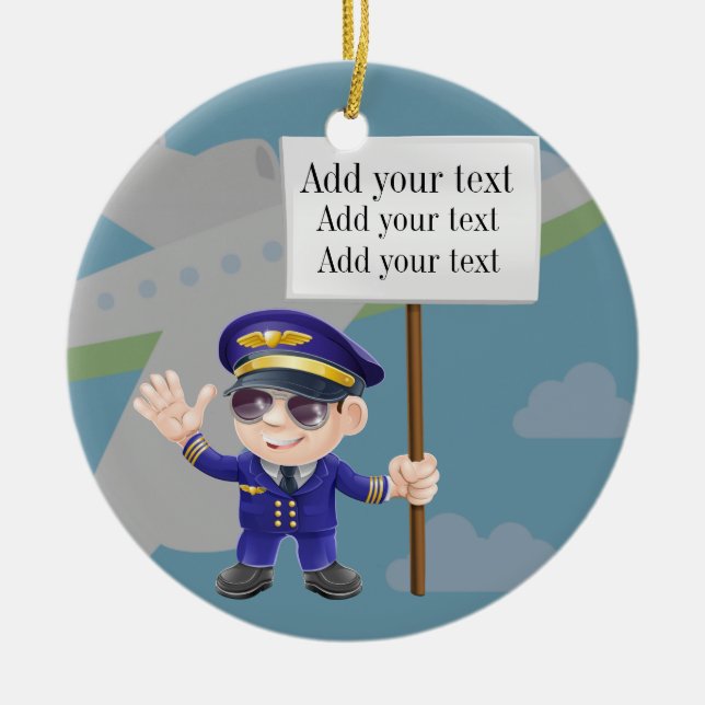 Airline Pilot - SRF Ceramic Tree Decoration (Front)