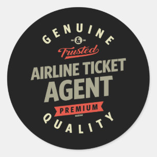 Airline Ticket Agent Classic Round Sticker
