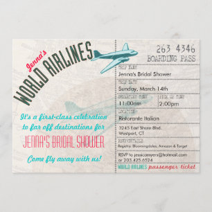 Airline Ticket DestinationBridal Shower Invitation