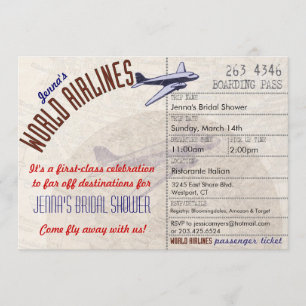 Airline Ticket DestinationBridal Shower Invitation