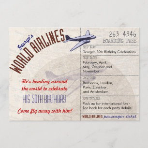 Airline Ticket Party Invite Multi Dates - CUSTOM