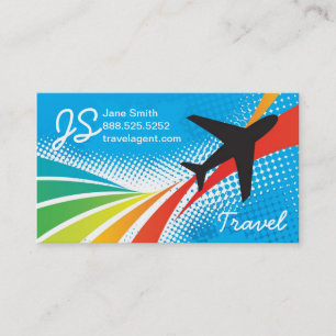 Airline Vacation Travel Abstract Halftone Business Card
