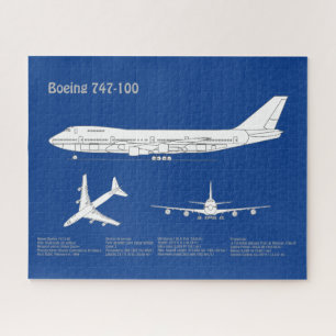 Airliner 747 - Aeroplane Blueprint Drawing Plan AB Jigsaw Puzzle