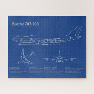 Airliner 747 - Aeroplane Blueprint Drawing Plans A Jigsaw Puzzle