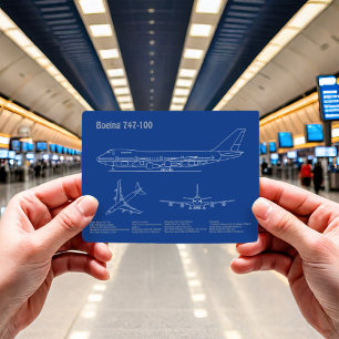 Airliner 747 - Aeroplane Blueprint Drawing Plans A Postcard