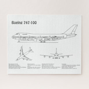 Airliner 747 - Aeroplane Blueprint Drawing Plans B Jigsaw Puzzle