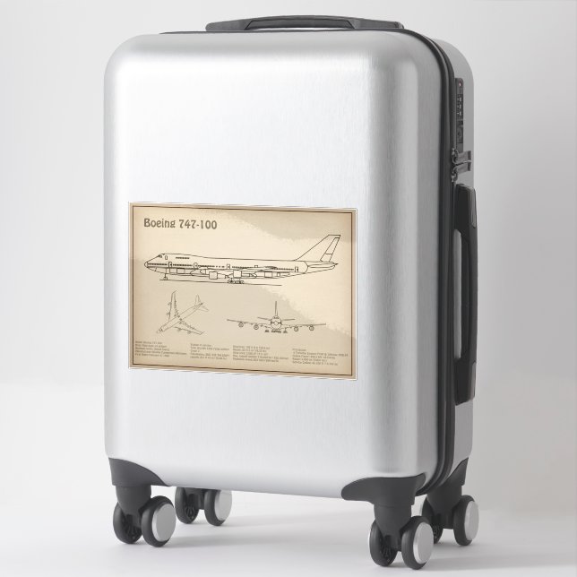 Airliner 747 - Aeroplane Blueprint Drawing Plans S (Suitcase)