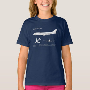 Airliner 747 - Airplane Blueprint Drawing Plan ABD T-Shirt