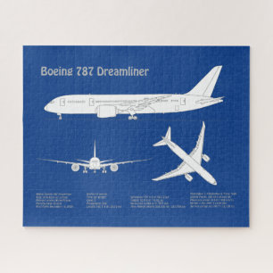Airliner 787 - Aeroplane Blueprint Drawing Plan AB Jigsaw Puzzle