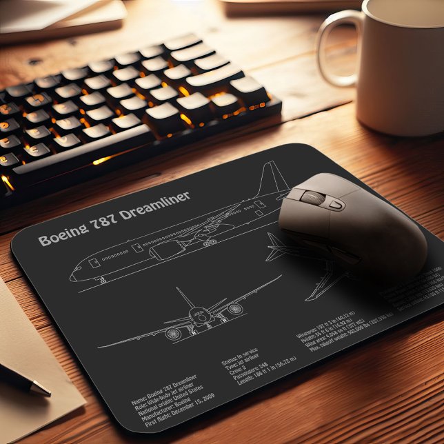 Airliner 787 - Aeroplane Blueprint Drawing Plans P Mouse Mat (Creator Uploaded)