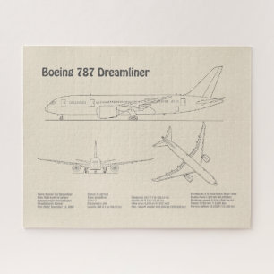 Airliner 787 - Aeroplane Blueprint Drawing Plans S Jigsaw Puzzle