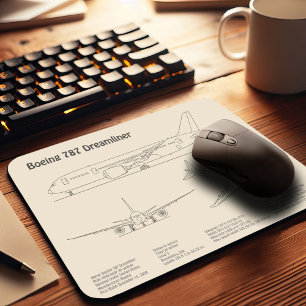 Airliner 787 - Aeroplane Blueprint Drawing Plans S Mouse Mat