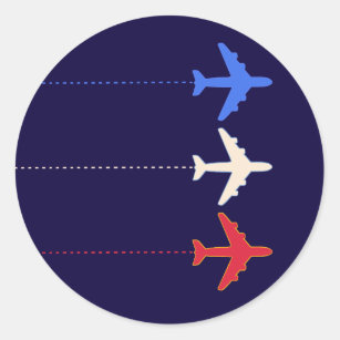 airlines aeroplanes classic round sticker