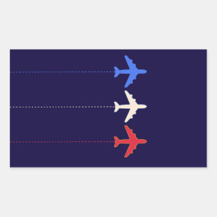 airlines aeroplanes rectangular sticker
