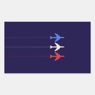 airlines aeroplanes rectangular sticker