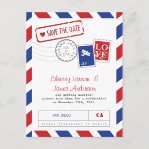 Airmail Card Save the Date