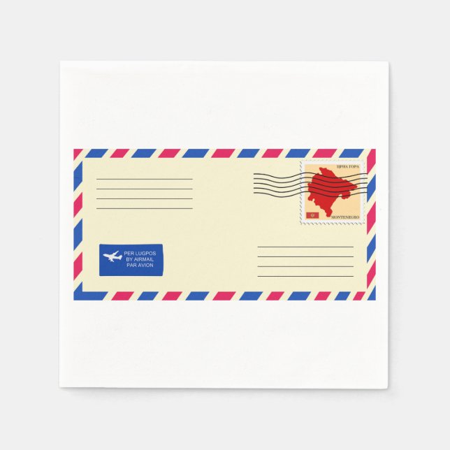 Airmail Envelope Paper Napkins (Front)